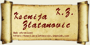Ksenija Zlatanović vizit kartica